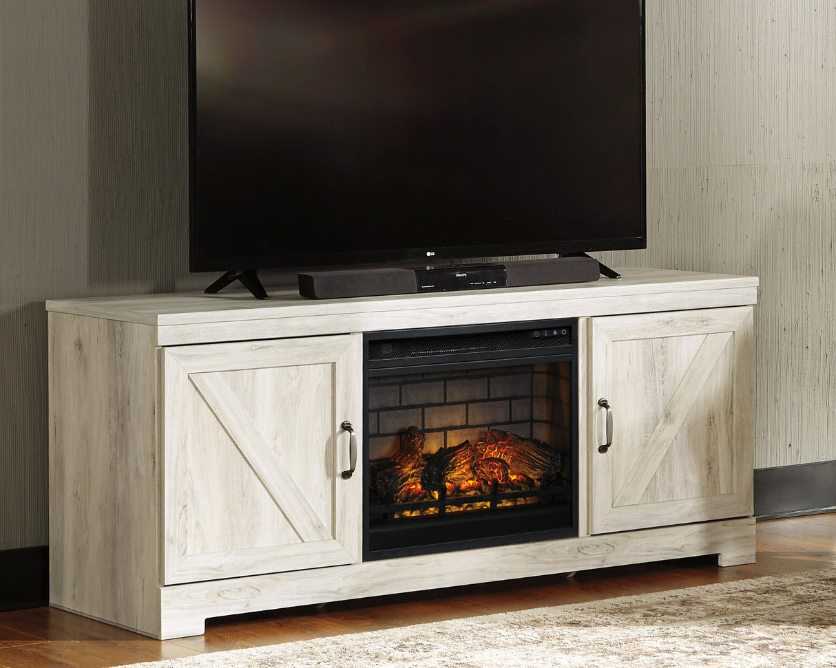 Nashville Furniture Outlets - Ashley Furniture - Bellaby 63" TV Stand with Electric Fireplace - 63" TV Stand with Electric Fireplace / Whitewash - W331W9