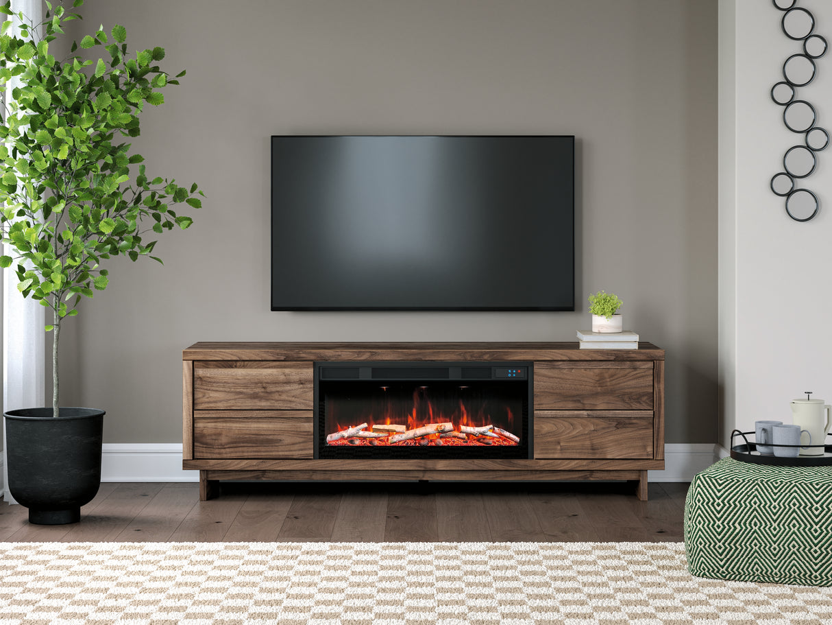 Nashville Furniture Outlets - Ashley Furniture - Zadilyn 72" TV Stand with Electric Fireplace - 72" TV Stand with Electric Fireplace / Brown - W3367W1