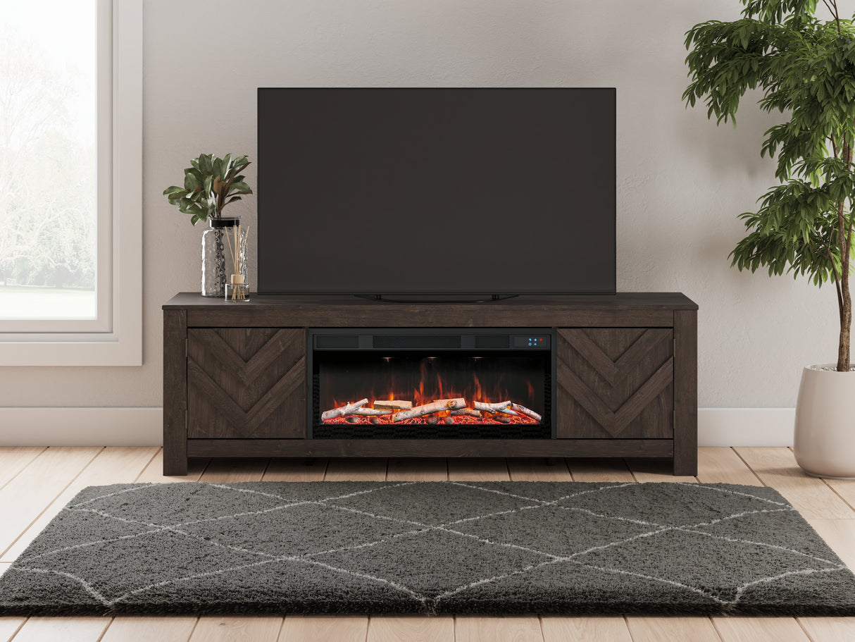 Nashville Furniture Outlets - Ashley Furniture - Cayboni 71" TV Stand with Electric Fireplace - 71" TV Stand with Electric Fireplace / Black - W3789W1