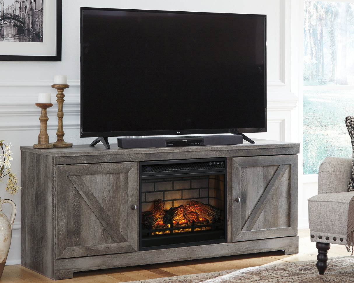 Nashville Furniture Outlets - Ashley Furniture - Wynnlow 63" TV Stand with Electric Fireplace - 63" TV Stand with Electric Fireplace / Gray - W440W9