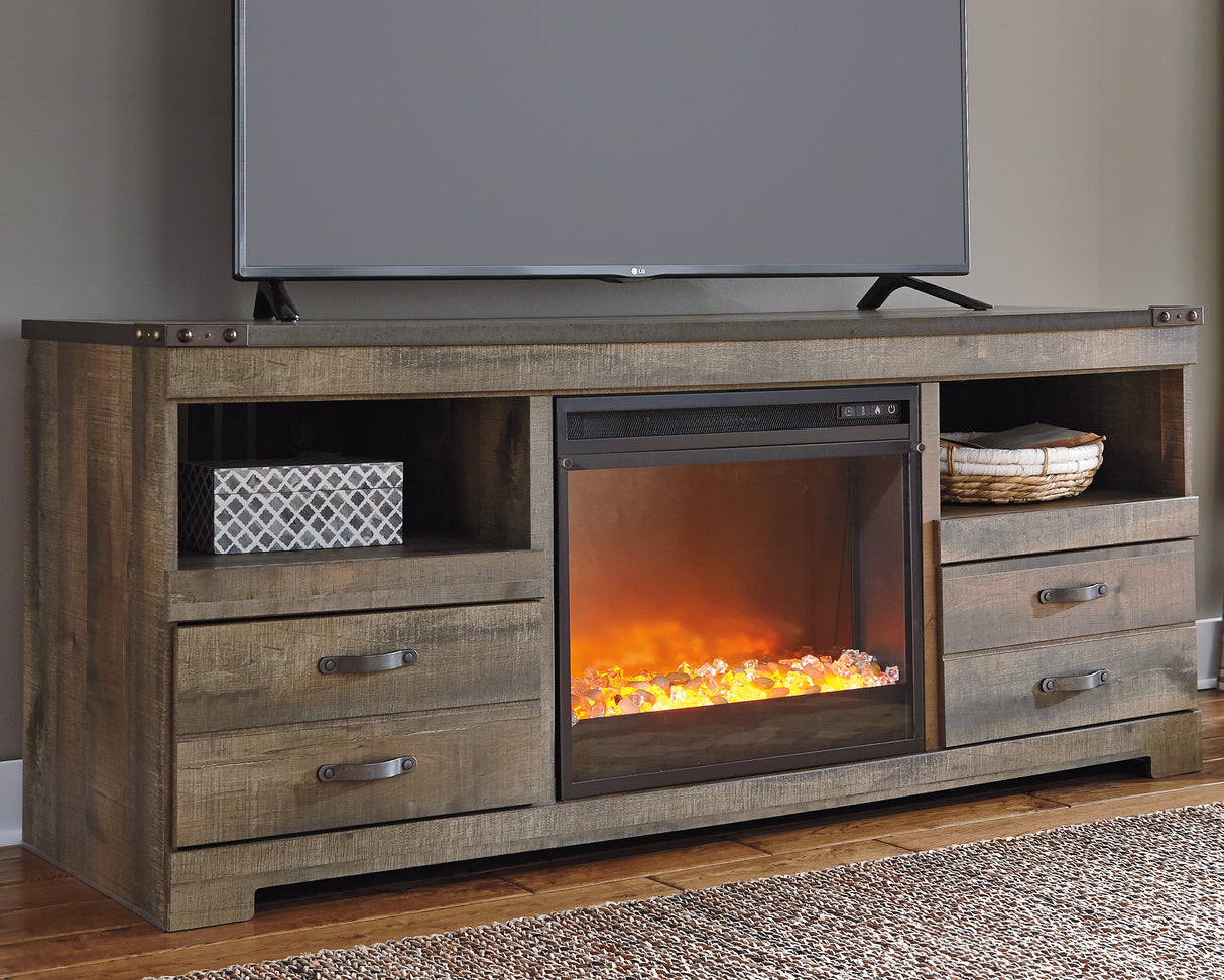 Nashville Furniture Outlets - Ashley Furniture - Trinell 63" TV Stand with Electric Fireplace - 63" TV Stand with Electric Fireplace / Brown - W446W5