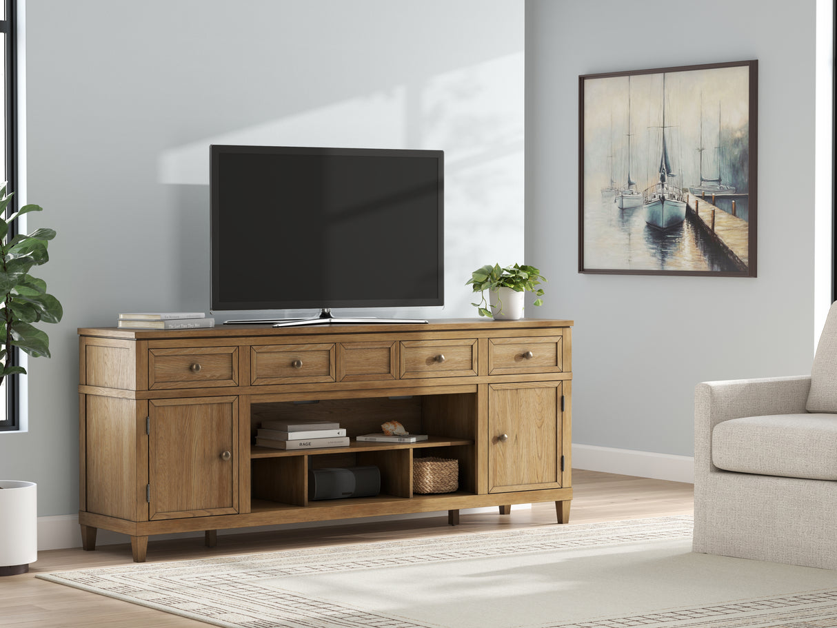 Nashville Furniture Outlets - Ashley Furniture - Sharlance 81" TV Stand - 81" / Light Brown - W655-68