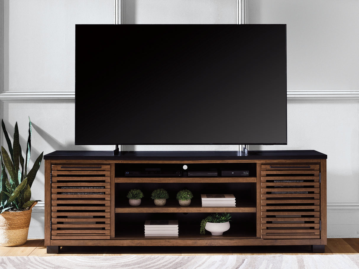 Nashville Furniture Outlets - Ashley Furniture - Kallari 84" TV Stand - 84" / Warm Brown/Black - W737-78