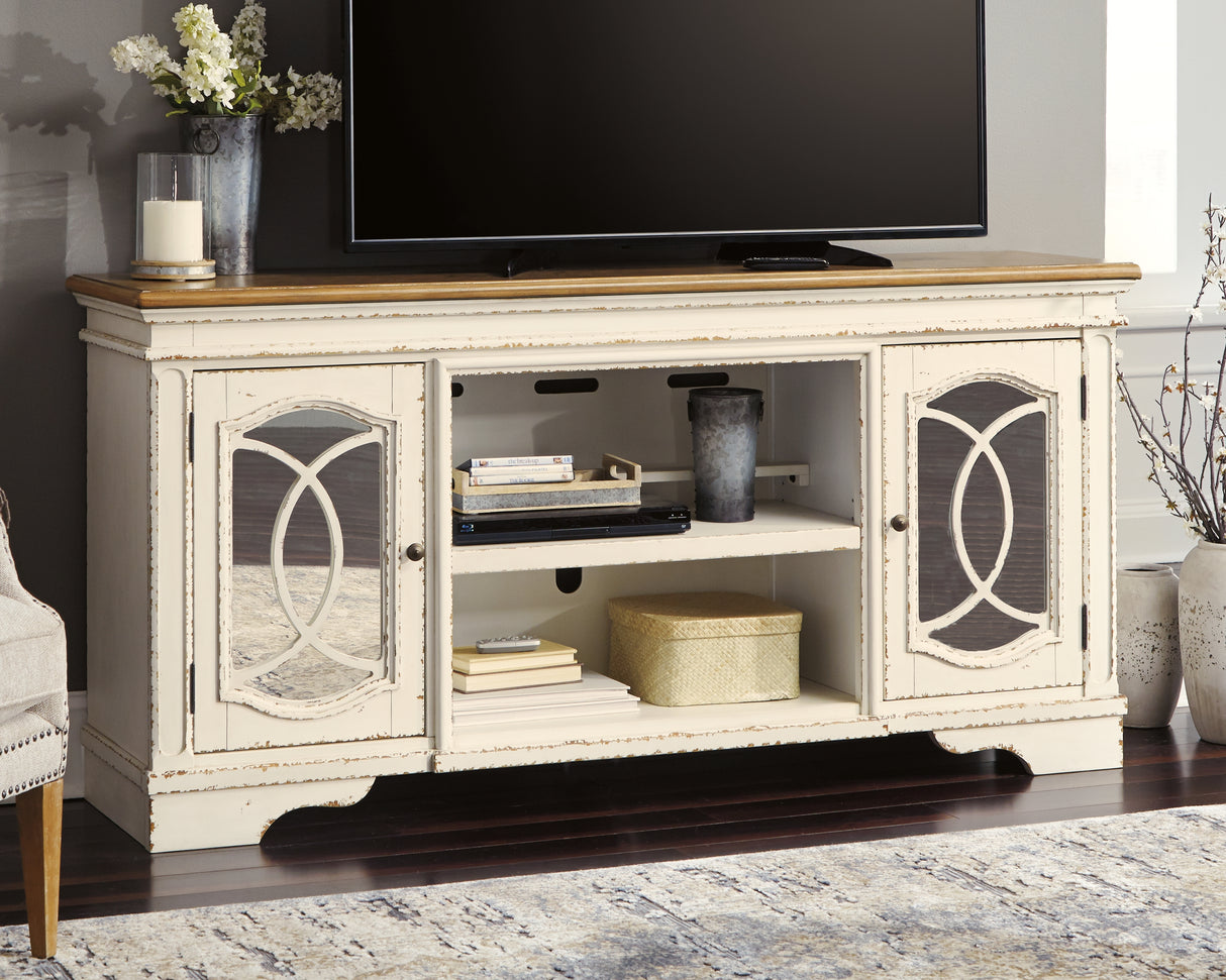 Nashville Furniture Outlets - Ashley Furniture - Realyn 74" TV Stand - 74" / Chipped White - W743-68