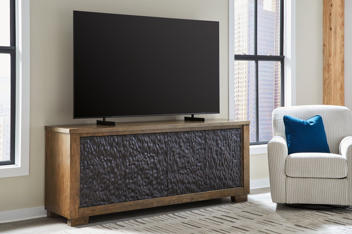 Nashville Furniture Outlets - Ashley Furniture - Rosswain 80" TV Stand - 80" / Warm Brown - W763-68