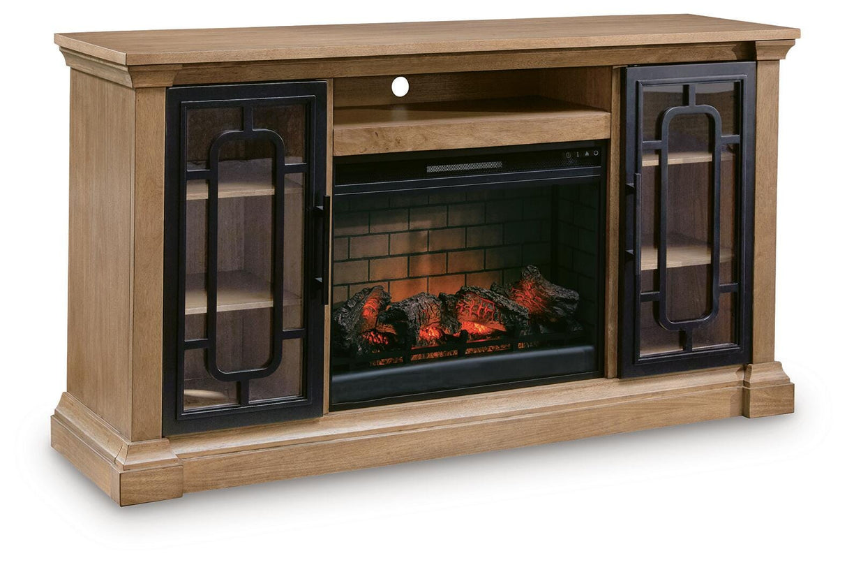 Nashville Furniture Outlets - Ashley Furniture - Wittenmyer 72" TV Stand with Electric Fireplace - 72" TV Stand with Electric Fireplace / Natural/Black - W794W1