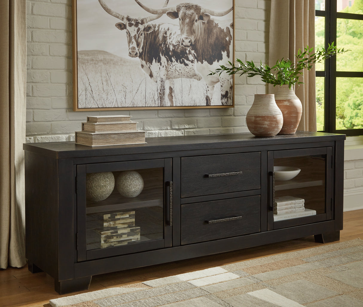 Nashville Furniture Outlets - Ashley Furniture - Galliden 80" TV Stand - 80" / Black - W841-168