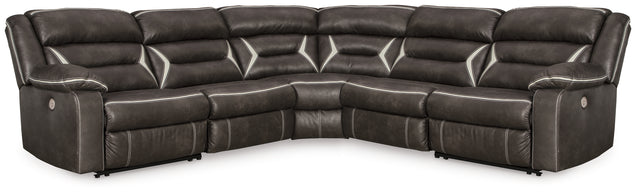 Nashville Furniture Outlets - Ashley Furniture - Kincord Sectional - 4-Piece Power Reclining Sectional / Midnight - 13104S4