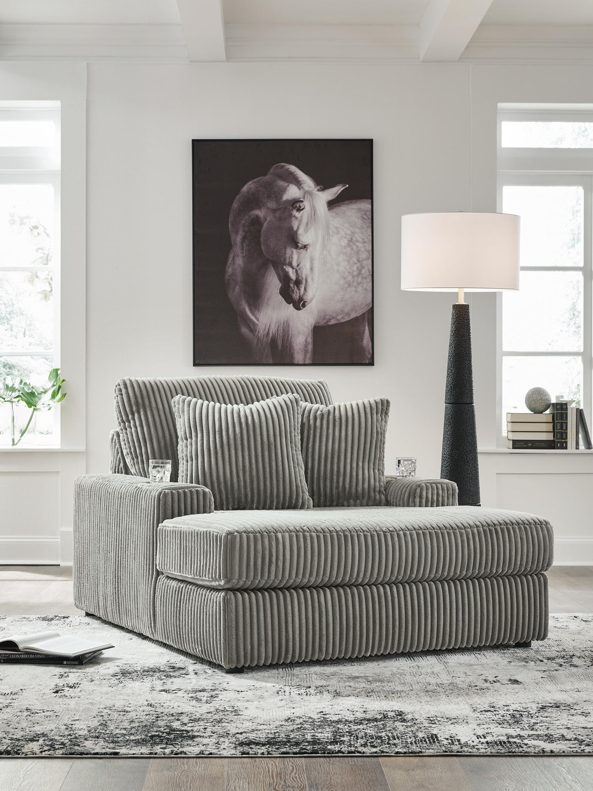 Nashville Furniture Outlets - Ashley Furniture - Lindyn Living Room - Chaise / Fog - 2110515