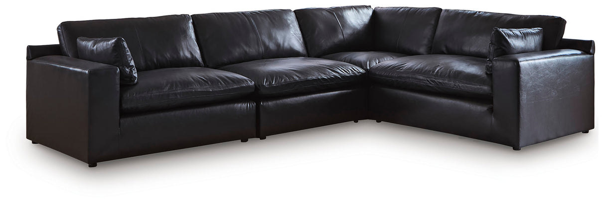 Nashville Furniture Outlets - Ashley Furniture - Emilia Sectional - RAF 4-Piece Sectional / Black - 30902S3
