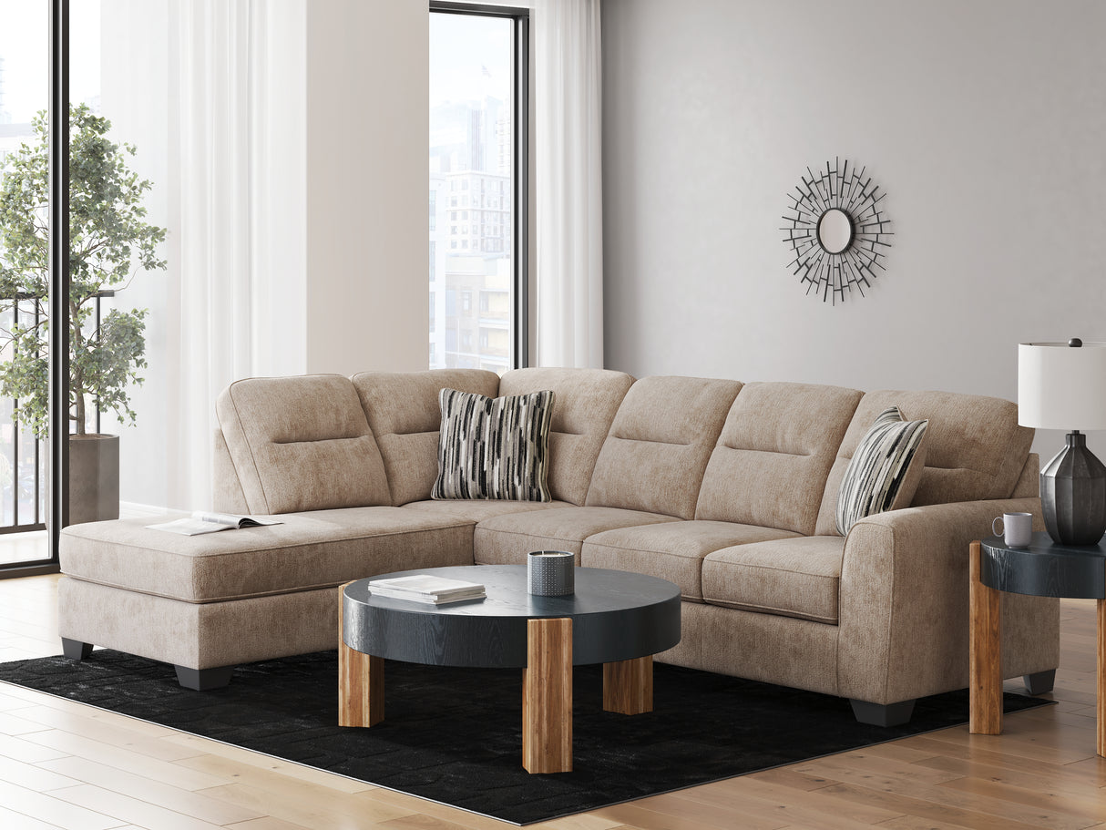 Nashville Furniture Outlets - Ashley Furniture - Olten Sectional - RAF 2-Piece Sectional with Chaise / Mocha - 31304S1