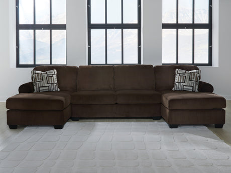 Nashville Furniture Outlets - Ashley Furniture - Kimlee Sectional - RAF 3-Piece Sectional with Double Chaise / Chocolate - PC35603S3