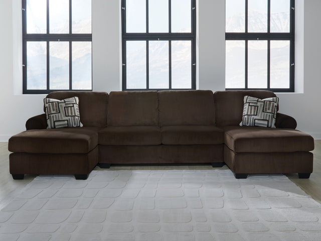 Nashville Furniture Outlets - Ashley Furniture - Kimlee Sectional - RAF 3-Piece Sectional with Double Chaise / Chocolate - PC35603S3