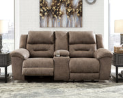 Nashville Furniture Outlets - Ashley Furniture - Stoneland Living Room - DBL REC PWR Loveseat w/Console / Fossil - 3990596