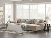 Nashville Furniture Outlets - Ashley Furniture - Newellen Sectional - RAF 3-Piece Sleeper Sectional with Double Chaise / Hemp - 48404S7