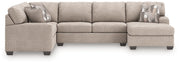 Nashville Furniture Outlets - Ashley Furniture - Newellen Sectional - LAF 3-Piece Sleeper Sectional with Chaise / Hemp - 48404S6