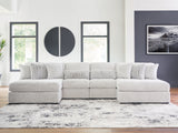 Nashville Furniture Outlets - Ashley Furniture - Cuddle Plush Sectional - 4-Piece Sectional with Chaise / Arctic - PC59106S4