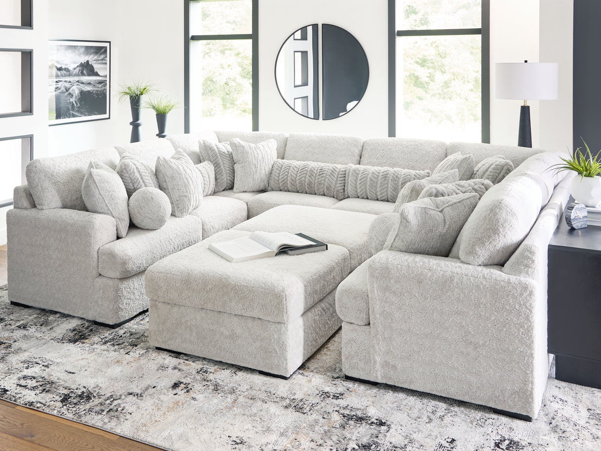 Nashville Furniture Outlets - Ashley Furniture - Cuddle Plush Sectional - RAF 10-Piece Sectional / Arctic - PC59106S10