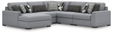 Nashville Furniture Outlets - Ashley Furniture - Bealton Sectional - RAF 5-Piece Sectional with Chaise / Salt and Pepper - 61305S8