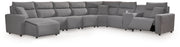 Nashville Furniture Outlets - Ashley Furniture - ModMax II Sectional - 8-Piece Power Reclining Sectional with Console / Salt and Pepper - 65906S47