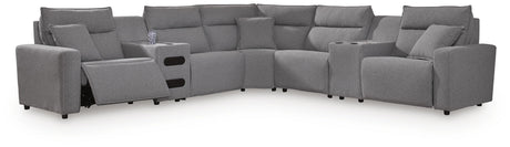 Nashville Furniture Outlets - Ashley Furniture - Modmax II 7-Piece Power Reclining Sectional with Audio Consoles - 7-Piece Power Reclining Sectional with Audio Consoles - 65906S48