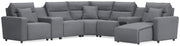 Nashville Furniture Outlets - Ashley Furniture - ModMax II Sectional - 7-Piece Power Reclining Sectional with Chaise and Audio System / Salt and Pepper - 65906S45