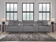 Nashville Furniture Outlets - Ashley Furniture - ModMax II Sectional - 5-Piece Power Reclining Sectional with Consoles / Salt and Pepper - 65906S14