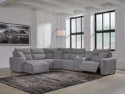 Nashville Furniture Outlets - Ashley Furniture - ModMax II Sectional - 6-Piece Power Reclining Sectional with Chaise and Console / Salt and Pepper - 65906S19
