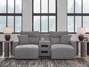 Nashville Furniture Outlets - Ashley Furniture - ModMax II Sectional - 3-Piece Power Reclining Sectional with Chaise and Audio Console / Salt and Pepper - 65906S12