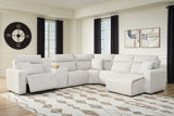 Nashville Furniture Outlets - Ashley Furniture - ModMax II Sectional - 6-Piece Power Reclining Sectional with Chaise and Console / Stone - 65907S6
