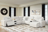 Nashville Furniture Outlets - Ashley Furniture - ModMax II Sectional - 7-Piece Power Reclining Sectional with Chaise and Audio Consoles / Stone - 65907S7