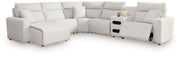 Nashville Furniture Outlets - Ashley Furniture - ModMax II Sectional - 6-Piece Reclining Sectional with Chaise and Audio Console / Stone - 65907S29