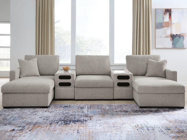 Nashville Furniture Outlets - Ashley Furniture - ModMax Luxe Sectional - RAF 5-Piece Double Chaise Sectional with Audio Consoles - 68605S43