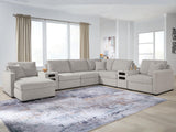 Nashville Furniture Outlets - Ashley Furniture - ModMax Luxe Sectional - RAF 8-Piece Sectional with Chaise and Audio Consoles / Flint - 68605S41