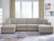Nashville Furniture Outlets - Ashley Furniture - ModMax Luxe Sectional - RAF 4-Piece Double Chaise Sectional / Flint - 68605S16