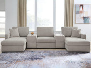Nashville Furniture Outlets - Ashley Furniture - ModMax Luxe Sectional - RAF 5-Piece Double Chaise Sectional with Storage Consoles / Flint - 68605S38