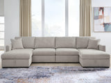 Nashville Furniture Outlets - Ashley Furniture - ModMax Luxe Sectional - RAF 4-Piece Double Storage Chaise Sectional / Flint - 68605S62