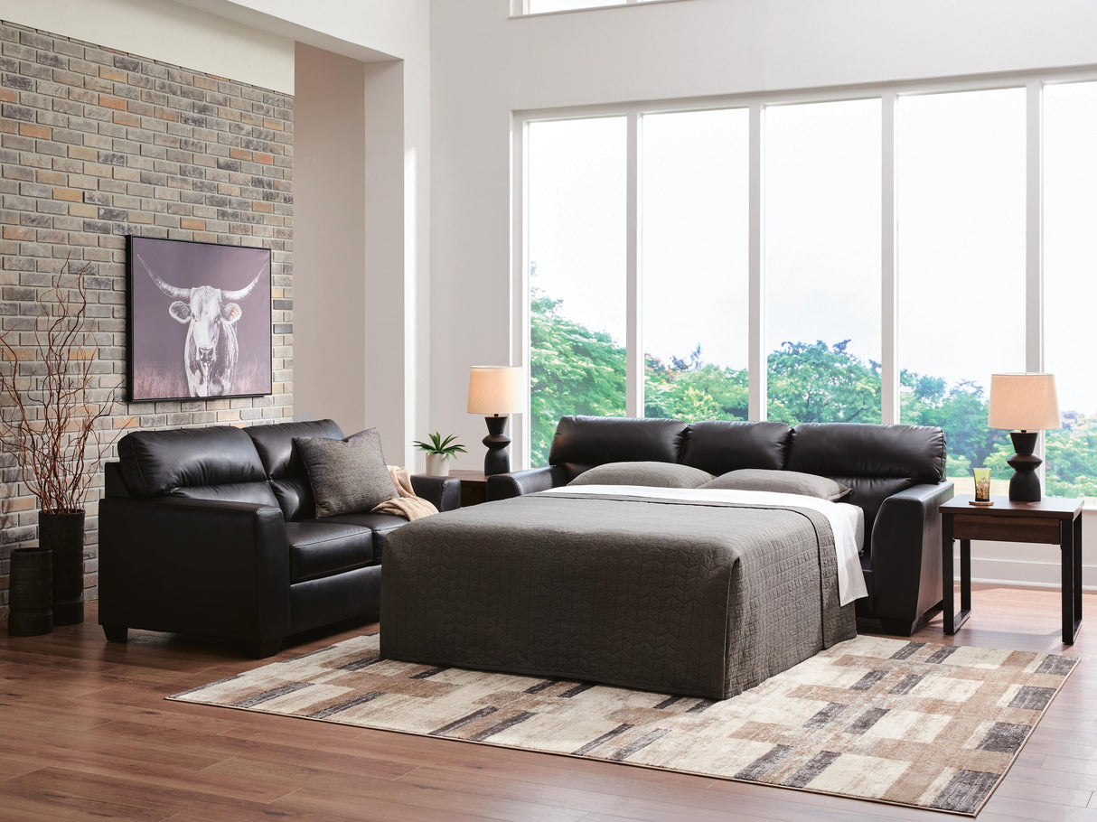 Nashville Furniture Outlets - Ashley Furniture - Glennbre Living Room - Queen Sofa Sleeper / Midnight - PC6980439