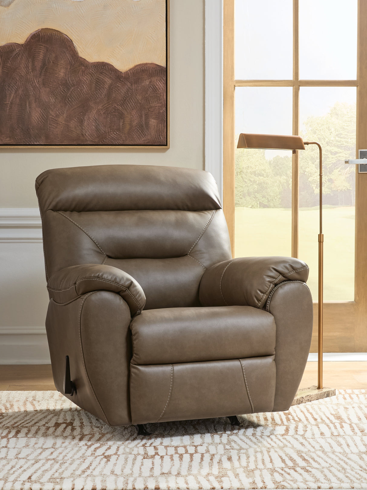 Nashville Furniture Outlets - Ashley Furniture - Elksworth Living Room - Rocker Recliner / Biscotti - PC8400225
