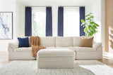 Nashville Furniture Outlets - Ashley Furniture - Fannin Sectional - RAF 4-Piece Sectional with Ottoman / Ivory - PC84304S1