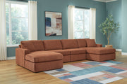 Nashville Furniture Outlets - Ashley Furniture - Modmax Sectional - RAF 4-Piece Sectional with Chaise / Spice - 92102S19