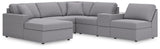 Nashville Furniture Outlets - Ashley Furniture - Modmax Sectional - RAF 6-Piece Sectional with Chaise / Granite - 92104S21