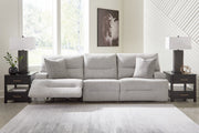 Nashville Furniture Outlets - Ashley Furniture - Acklen Place Sectional - 3-Piece Power Reclining Sectional Sofa / Pewter - 93605S18