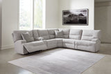 Nashville Furniture Outlets - Ashley Furniture - Acklen Place Sectional - 6-Piece Power Reclining Sectional / Pewter - 93605S9