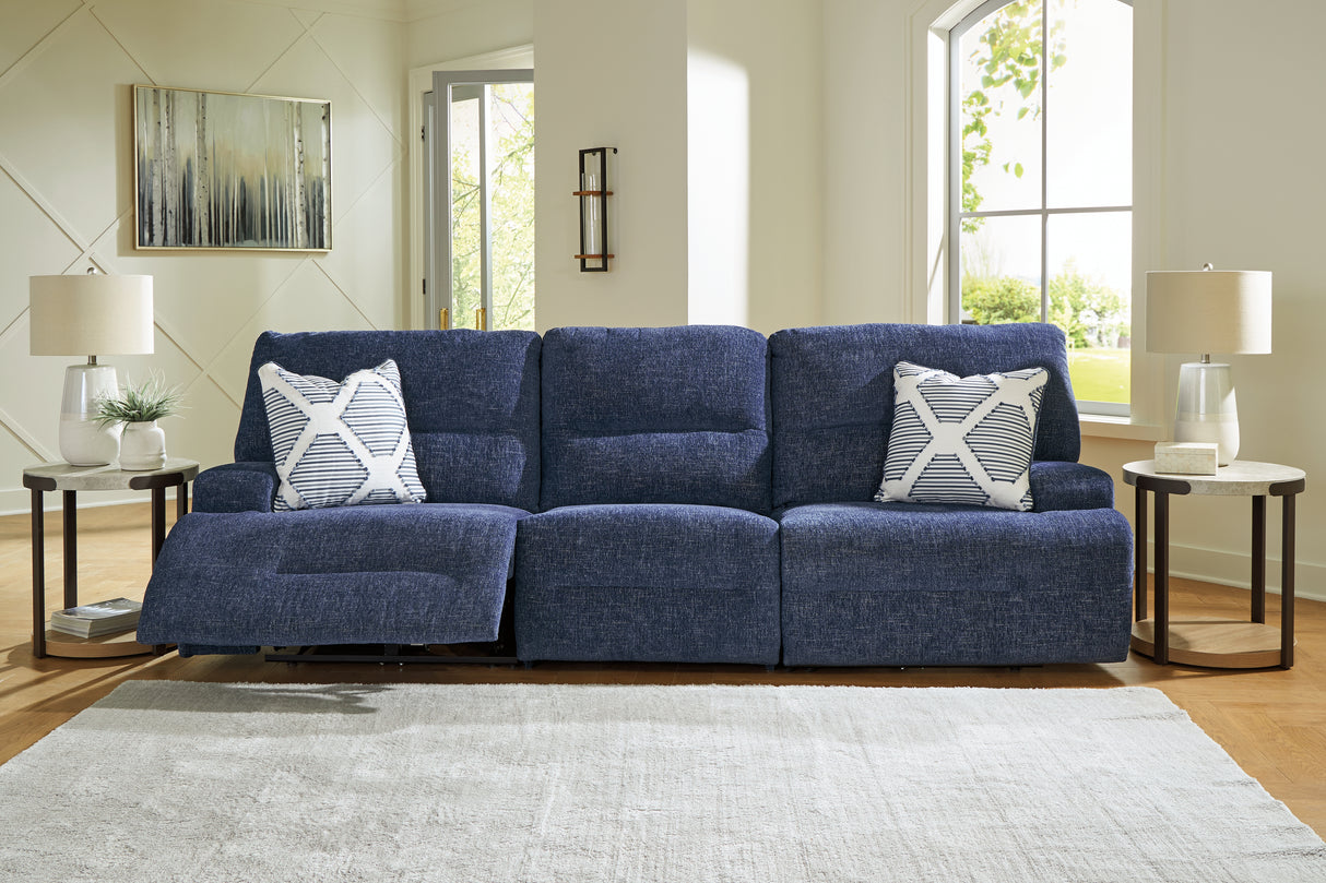 Nashville Furniture Outlets - Ashley Furniture - Acklen Place Sectional - 3-Piece Power Reclining Sectional Sofa / Navy - 93607S18