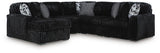 Nashville Furniture Outlets - Ashley Furniture - Midnight-Madness Sectional - RAF 5-Piece Sectional with Chaise / Onyx - 98103S21