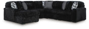 Nashville Furniture Outlets - Ashley Furniture - Midnight-Madness Sectional - RAF 5-Piece Sectional with Chaise / Onyx - 98103S21