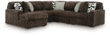 Nashville Furniture Outlets - Ashley Furniture - Midnight-Madness Sectional - RAF 5-Piece Sectional with Chaise / Chocolate - 98104S21
