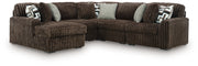 Nashville Furniture Outlets - Ashley Furniture - Midnight-Madness Sectional - RAF 5-Piece Sectional with Chaise / Chocolate - 98104S21