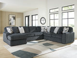 Nashville Furniture Outlets - Ashley Furniture - Midnight-Madness Sectional - RAF 4-Piece Sectional with Chaise / Gunmetal - 98105S1